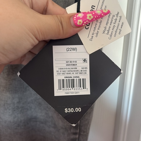 Ava & Viv High Rise Skinny Jeans Gray Size 22 - Picture 3 of 6